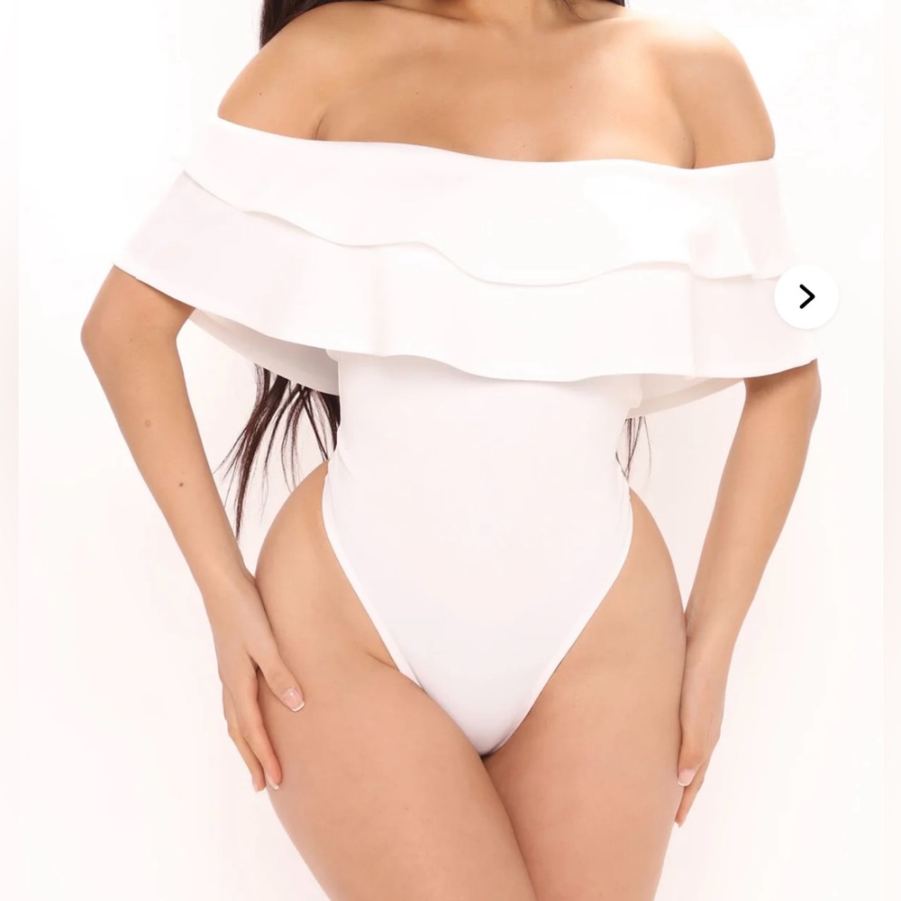 White Ruffle Bodysuit